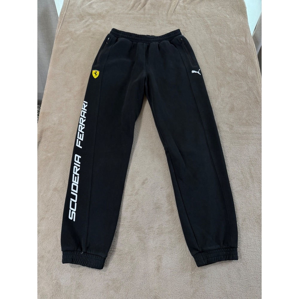 Scuderia Ferrari Official Product Sweat Pants Men Size S Black elastic waist EUC